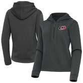 Carolina Hurricanes - Antigua Women's Contemporary Quarter-Zip Hoodie Pewter