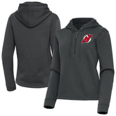 New Jersey Devils - Antigua Women's Contemporary Quarter-Zip Hoodie Pewter