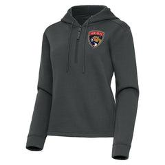 Florida Panthers - Antigua Women's Contemporary Quarter-Zip Hoodie Pewter