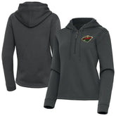 Minnesota Wild - Antigua Women's Contemporary Quarter-Zip Hoodie Pewter