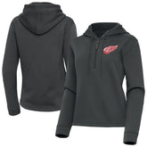 Detroit Red Wings - Antigua Women's Contemporary Quarter-Zip Hoodie Pewter