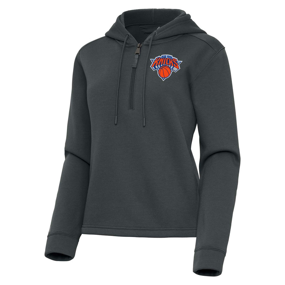 NBA - New York Knicks Antigua Women's Contemporary Quarter-Zip Hoodie - Pewter