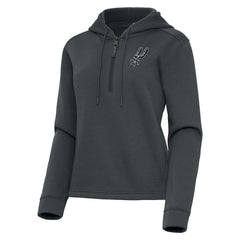 NBA - San Antonio Spurs Antigua Women's Contemporary Quarter-Zip Hoodie - Pewter
