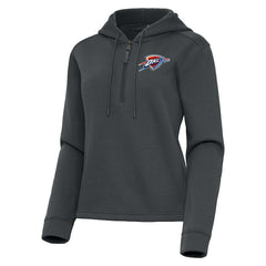 NBA - Oklahoma City Thunder Antigua Women's Contemporary Quarter-Zip Hoodie - Pewter