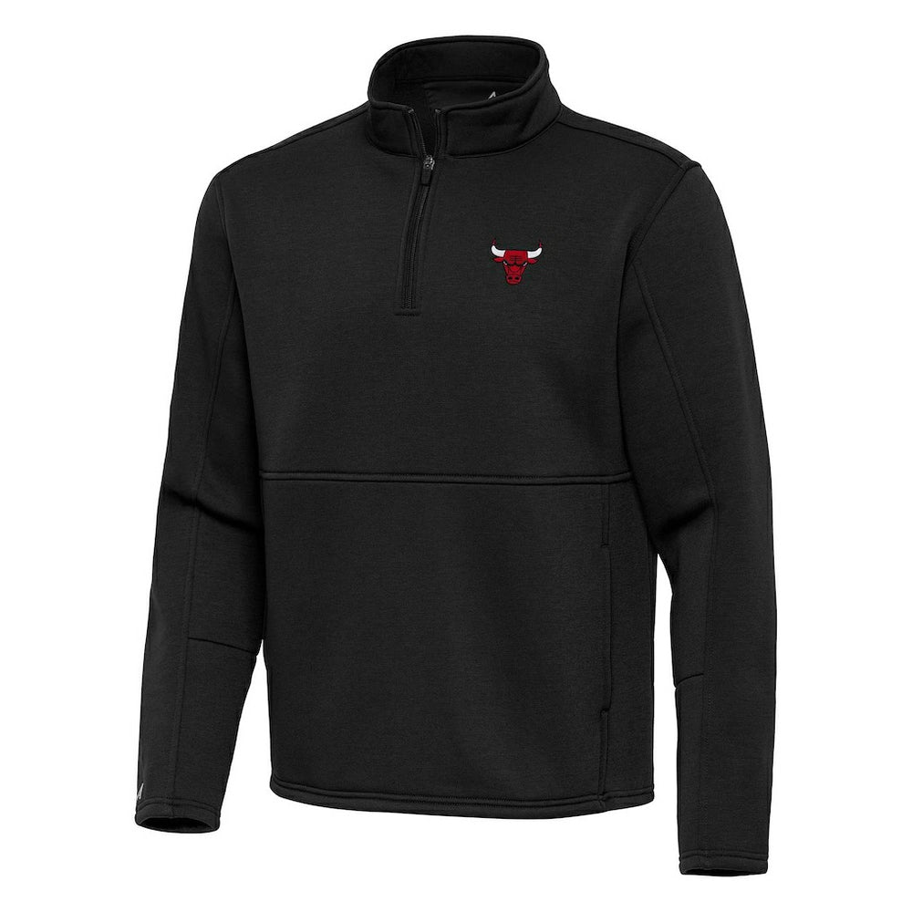 NBA - Chicago Bulls Antigua Twist Quarter-Zip Pullover Top - Black