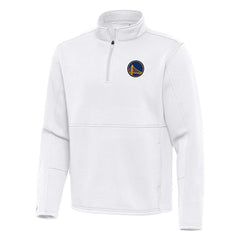 NBA - Golden State Warriors Antigua Twist Quarter-Zip Pullover Top - White