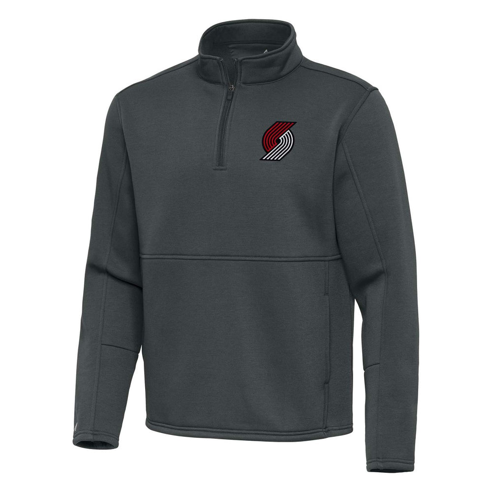 NBA - Portland Trail Blazers Antigua Twist Quarter-Zip Pullover Top - Pewter