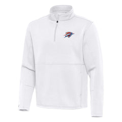 NBA - Oklahoma City Thunder Antigua Twist Quarter-Zip Pullover Top - White