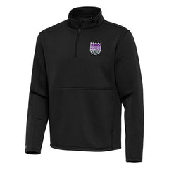 NBA - Sacramento Kings Antigua Twist Quarter-Zip Pullover Top - Black