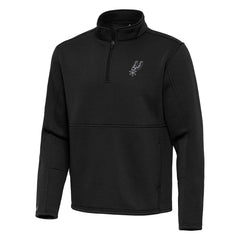 NBA - San Antonio Spurs Antigua Twist Quarter-Zip Pullover Top - Black