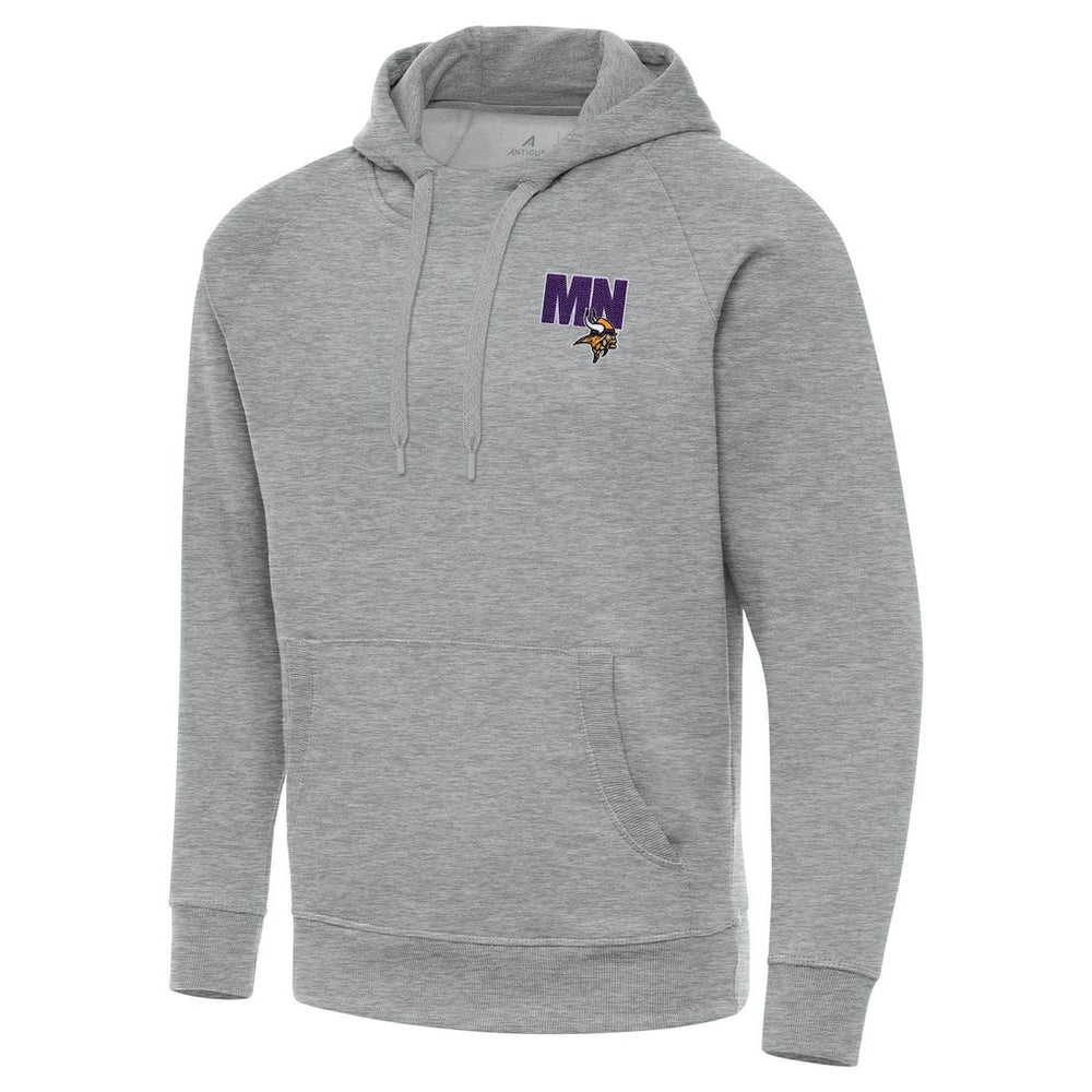 Men's Minnesota Vikings Antigua Victory Pullover Hoodie Heather Gray - NFL