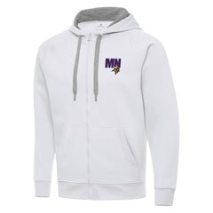 Men's Minnesota Vikings Antigua Victory Full-Zip Hoodie White - NFL