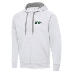 Men's New York Jets Antigua Victory Full-Zip Hoodie White - NFL
