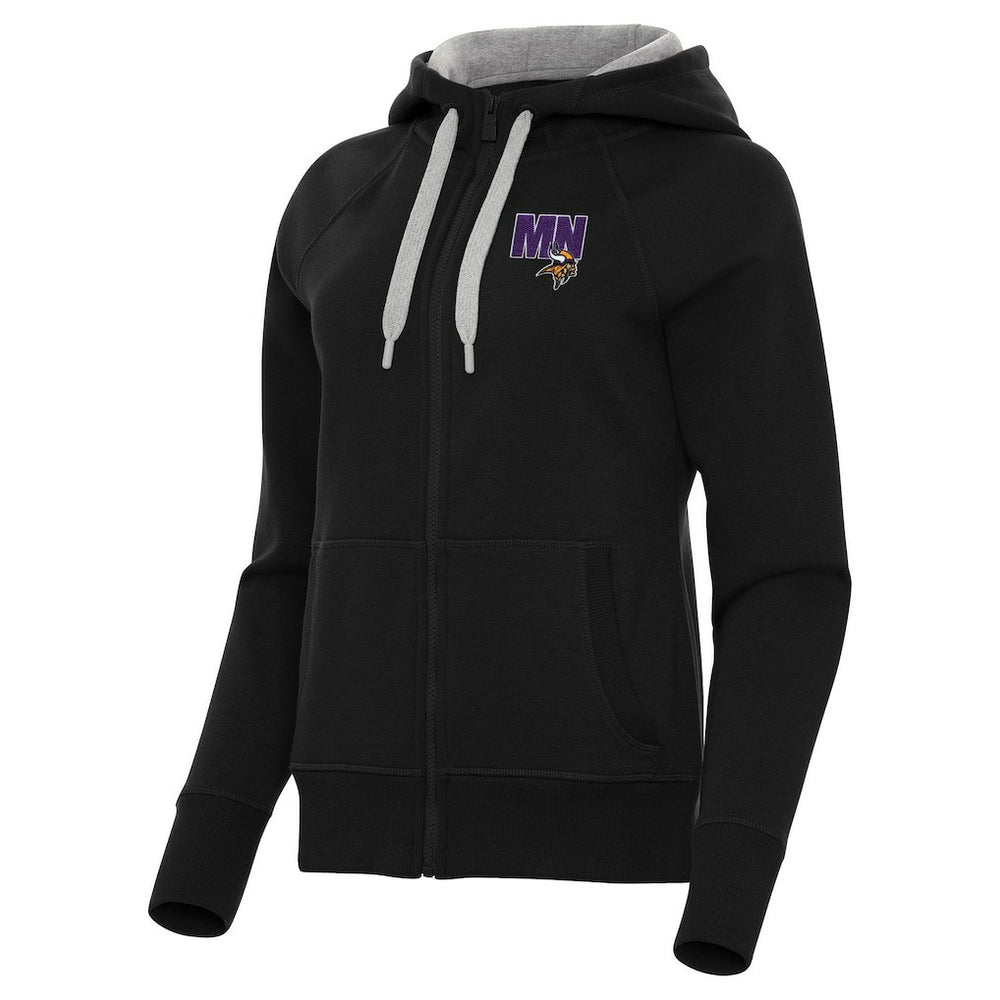 Minnesota Vikings Antigua Women's Victory Full-Zip Hoodie Black - NFL