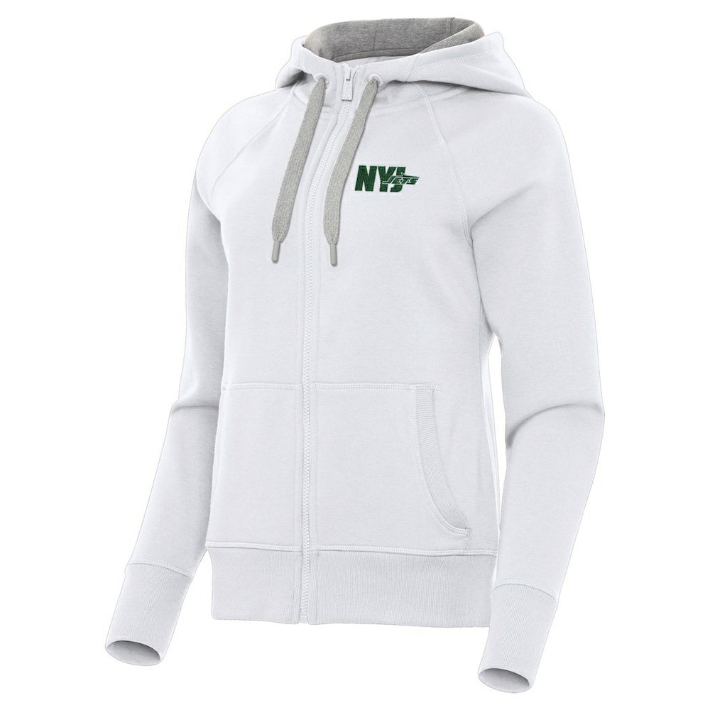 New York Jets Antigua Women's Victory Full-Zip Hoodie White - NFL
