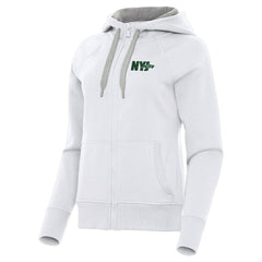 New York Jets Antigua Women's Victory Full-Zip Hoodie White - NFL