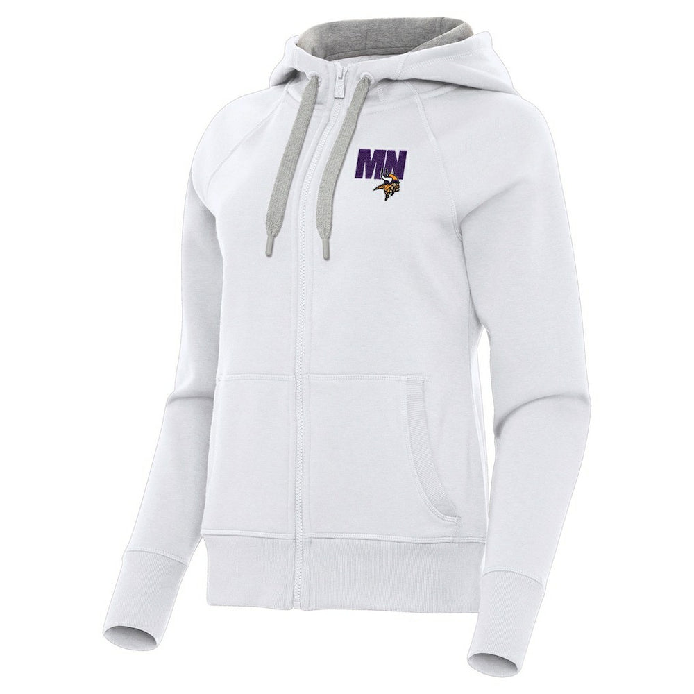 Minnesota Vikings Antigua Women's Victory Full-Zip Hoodie White - NFL