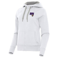 Minnesota Vikings Antigua Women's Victory Full-Zip Hoodie White - NFL