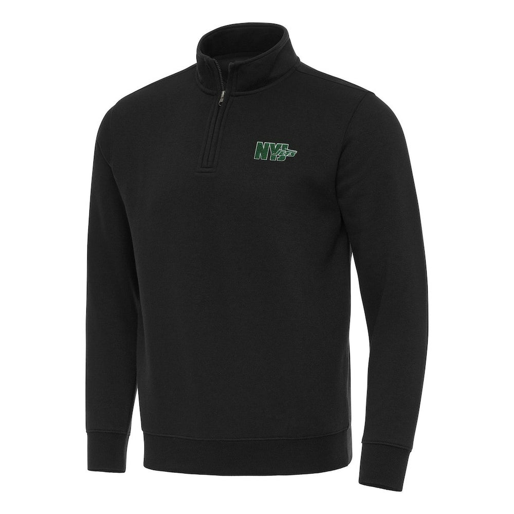New York Jets Antigua Men's Victory Quarter-Zip Sweatshirt Black - NFL