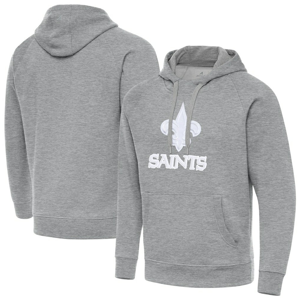 New Orleans Saints Antigua Victory Pullover Hoodie Heather Gray - NFL