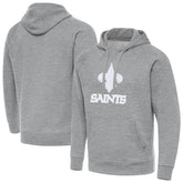 New Orleans Saints Antigua Victory Pullover Hoodie Heather Gray - NFL