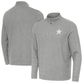 Dallas Cowboys Antigua Subtle Quarter-Zip Jacket Heather Gray - NFL