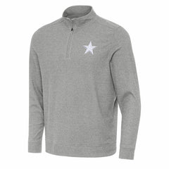 Dallas Cowboys Antigua Subtle Quarter-Zip Jacket Heather Gray - NFL