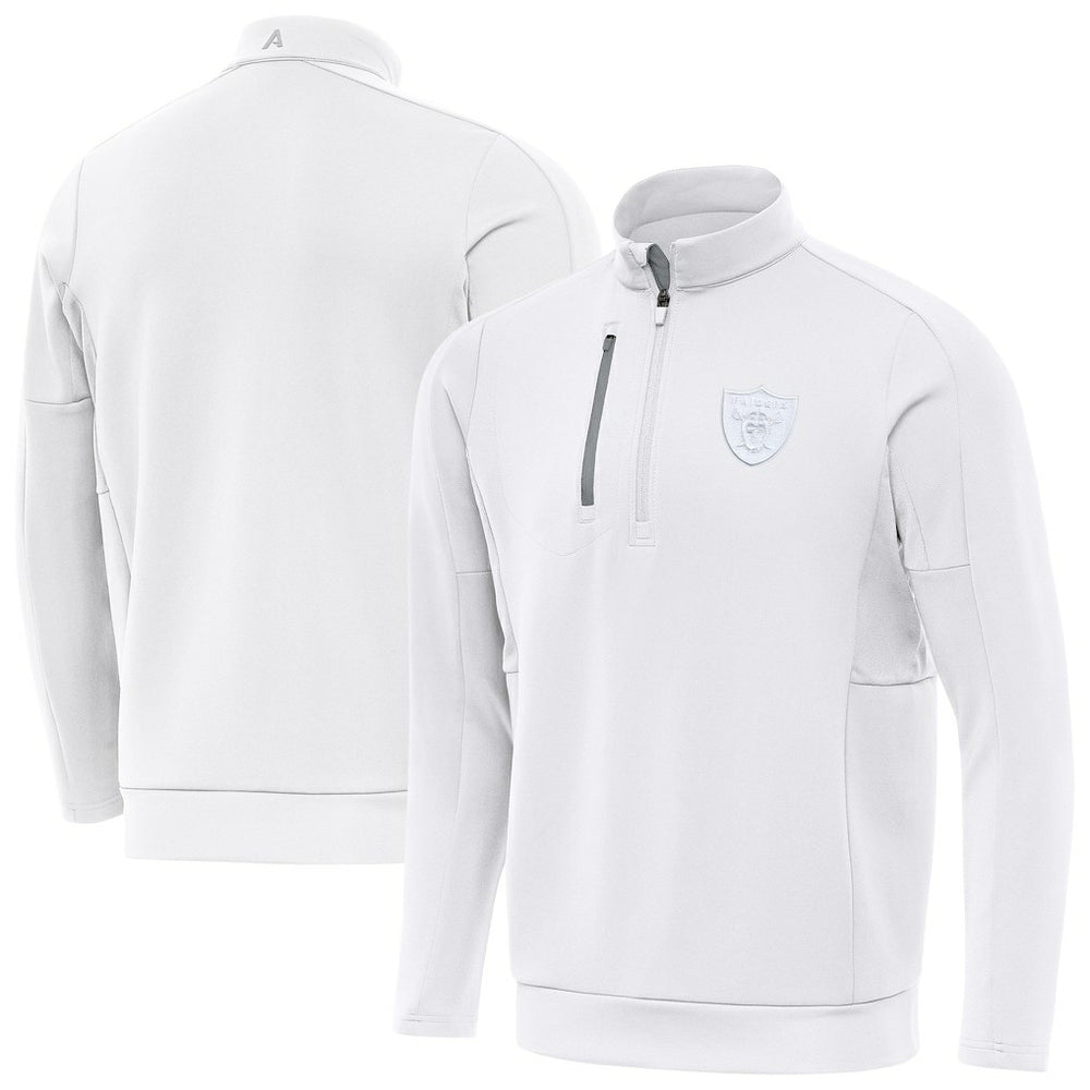 Las Vegas Raiders Antigua Generation Quarter-Zip Top White - NFL