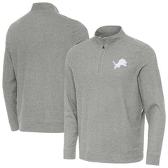 Detroit Lions Antigua Subtle Quarter-Zip Top Heather Gray - NFL
