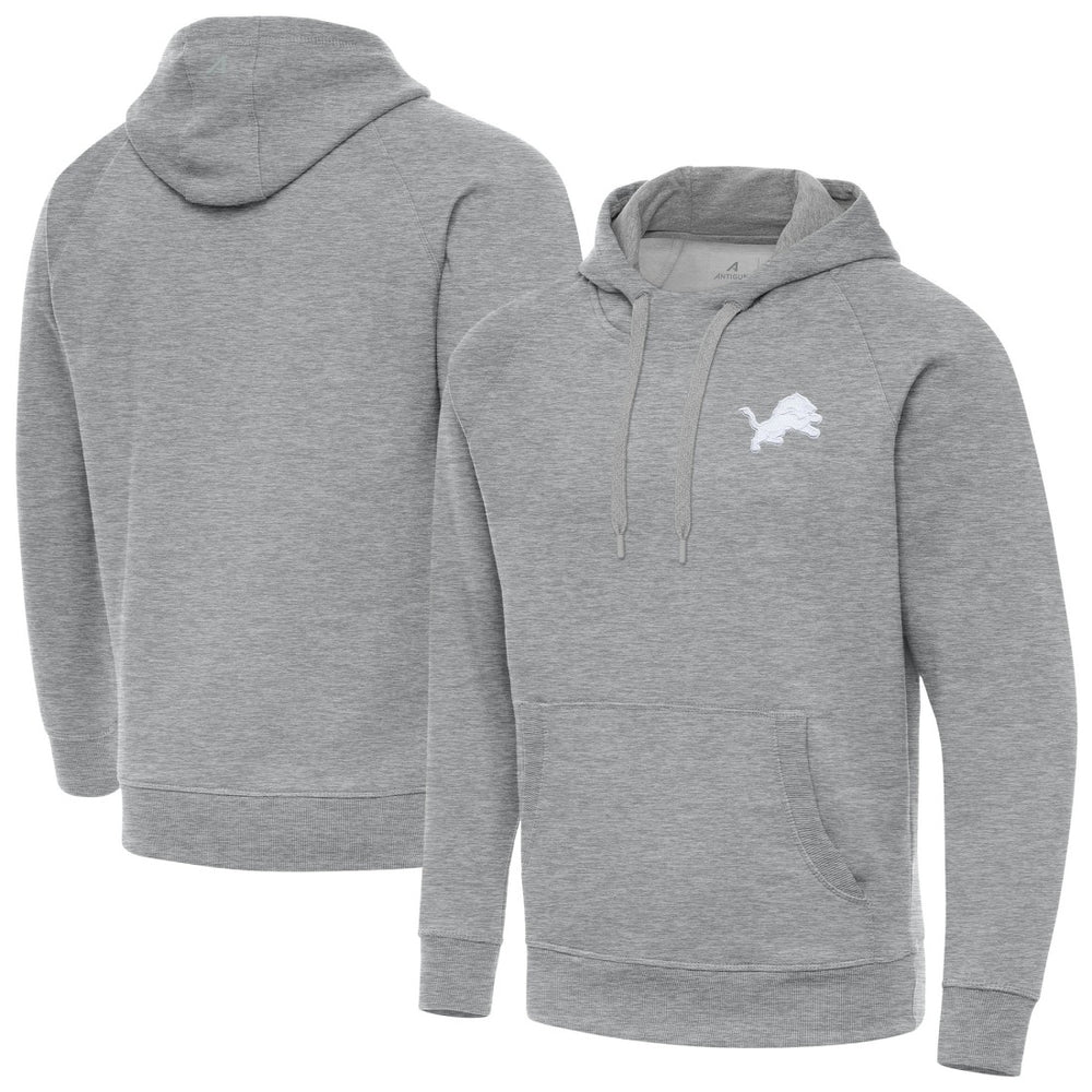 Detroit Lions Antigua Victory Pullover Hoodie Heather Gray - NFL