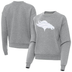 Denver Broncos Antigua Women's Victory Pullover Sweatshirt Heather Gray - NFL