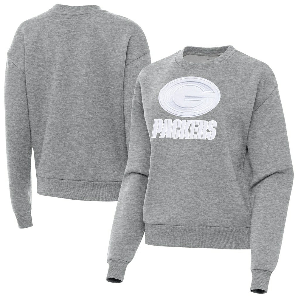 Green Bay Packers Antigua Women's Victory Pullover Sweatshirt Heather Gray - NFL