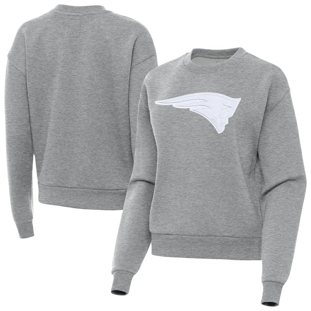 New England Patriots Antigua Women's Victory Pullover Sweatshirt Heather Gray - NFL