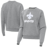 New Orleans Saints Antigua Women's Victory Pullover Sweatshirt Heather Gray - NFL