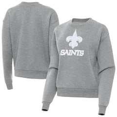 New Orleans Saints Antigua Women's Victory Pullover Sweatshirt Heather Gray - NFL