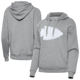 Kansas City Chiefs Antigua Women's Victory Pullover Hoodie Heather Gray - NFL