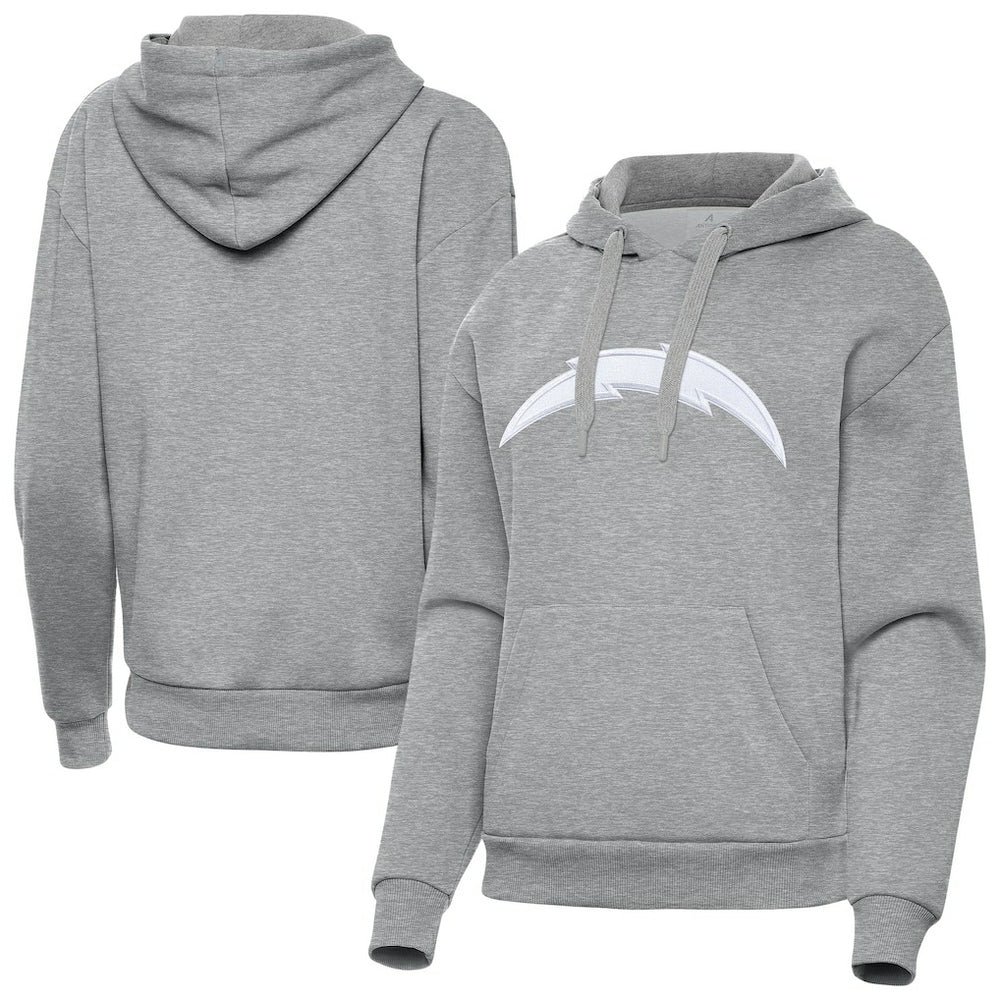 Los Angeles Chargers Antigua Women's Victory Pullover Hoodie Heather Gray - NFL