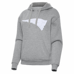 New England Patriots Antigua Women's Victory Pullover Hoodie Heather Gray - NFL