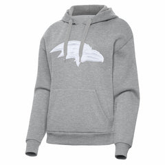 Baltimore Ravens Antigua Women's Victory Pullover Hoodie Heather Gray - NFL