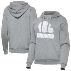 Cleveland Browns Antigua Women's Victory Pullover Hoodie Heather Gray - NFL