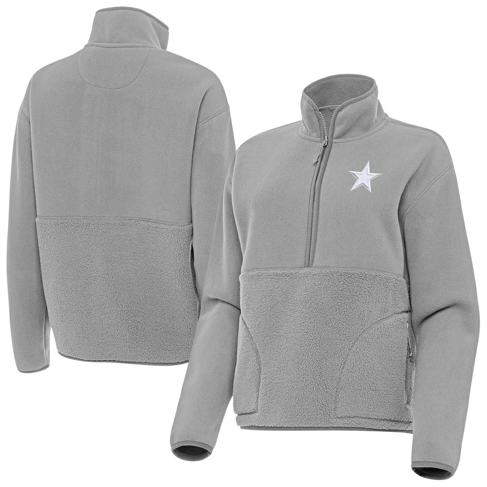 Dallas Cowboys Antigua Women's Figure Half-Zip Sweatshirt Gray - NFL