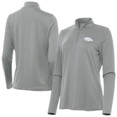 Baltimore Ravens Antigua Women's Reprocess Quarter-Zip Top Gray - NFL