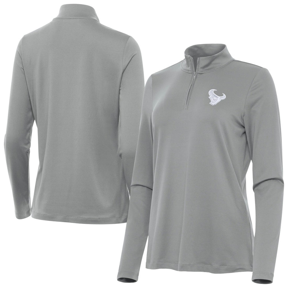 Houston Texans Antigua Women's Reprocess Quarter-Zip Top Gray - NFL