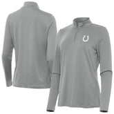 Indianapolis Colts Antigua Women's Reprocess Quarter-Zip Top Gray - NFL