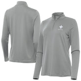 New Orleans Saints Antigua Women's Reprocess Quarter-Zip Top Gray - NFL