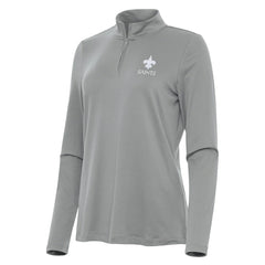 New Orleans Saints Antigua Women's Reprocess Quarter-Zip Top Gray - NFL