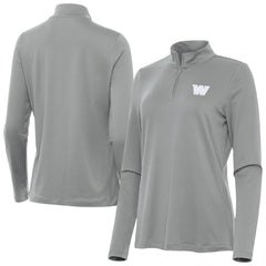 Washington Commanders Antigua Women's Reprocess Quarter-Zip Top Gray - NFL