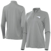 New England Patriots Antigua Women's Reprocess Quarter-Zip Top Gray - NFL