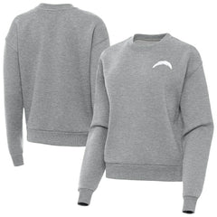 Los Angeles Chargers Antigua Women's Victory Crew Pullover Sweatshirt Heather Gray - NFL