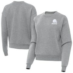 Cleveland Browns Antigua Women's Victory Crew Pullover Sweatshirt Heather Gray - NFL